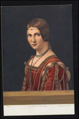 Künstler-AK Leonardo da Vinci: La Belle Ferroniere, ungebraucht