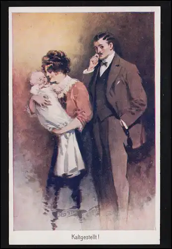 AK Artiste Froid! - Mère et enfant ignorent mari, inutile