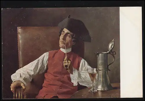 Künstler-AK Tito Lessi: Der Raucher, Verlag E.A.S., ungebraucht 