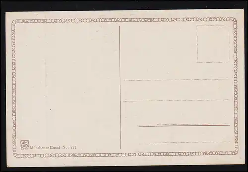 AK Artiste Eugen Schoch: Fille avec des fleurs, Art de Munich, inutilisé