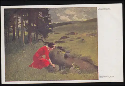 Artiste-AK Messenmann: Discipliner avec une grenouille, Art viennois, non bâti