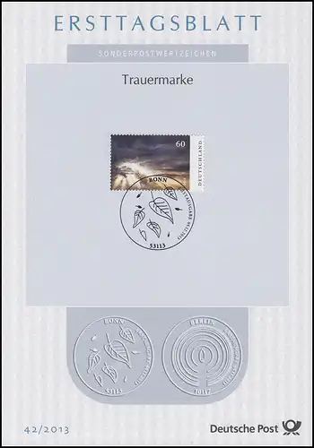 ETB 42/2013 Trauermarke, Wolkenhimmel