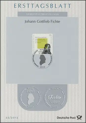 ETB 22/2012 Johann Gottlieb Fichte, Philosoph