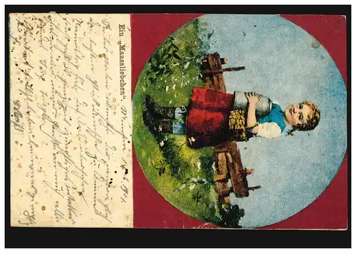 AK pour enfants Une petite amie de la maass - fille avec cruche sur mesure et panier, MUNICH 15.6.1914