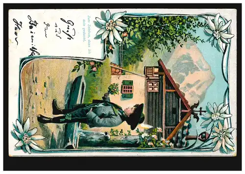 Enfants-AK Jeune à l'art alpin Edelweiss, selon ROTH A.D. ROTG WÜRTTBG. 5.4.1904