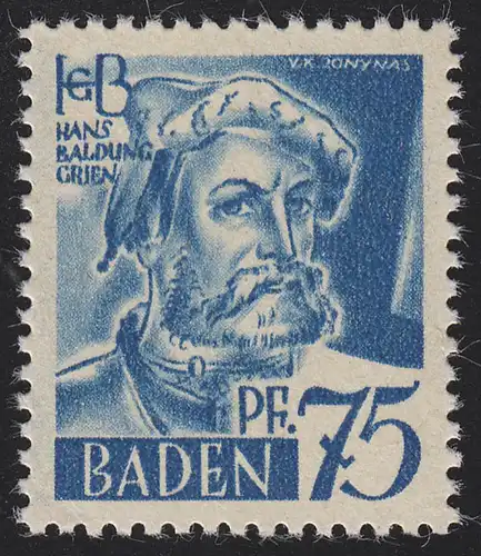 Baden 11vv I Freimarke 75 Pf. **