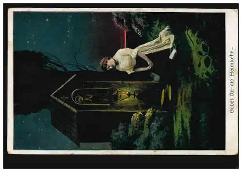 Kriegs-AK Gebet für die Heimkehr, Feldpost S.B. 9/J.-R.68 - 25.10.1915 