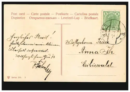 Autriche Enfants-AK Seppl avec une amie dans le costard près de la bière, WIES 1907