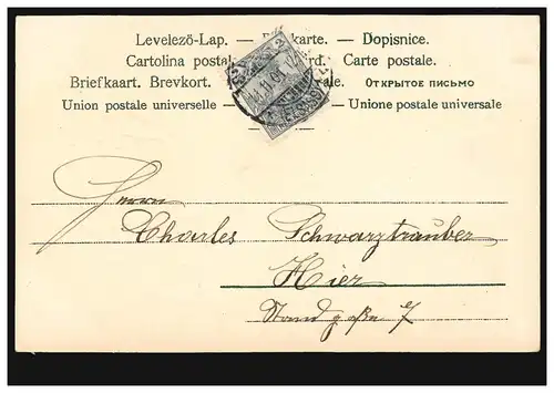 Liebes-AK Seitensprung: Ich bete für Dich Sünder! STRASSBURG 11.11.1901