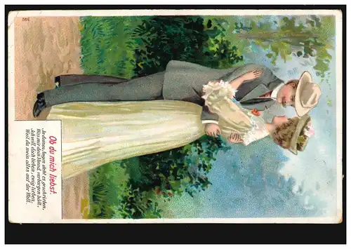 Chère AK Couple enveloppé, poème: Si tu m'aimes. OSNABRET 8.1.1911