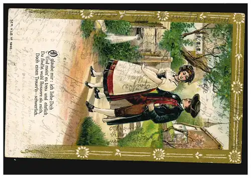 Amour-AK couple d'amour dans le village, Poème: Fidélité et Honnête, WILSTER 30.12.1904