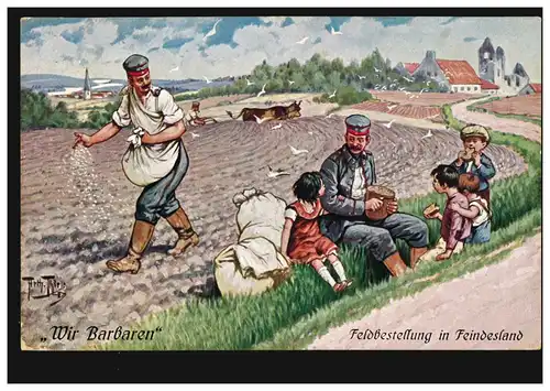 Commande de terrain Artiste-AK dans le pays ennemi, FEUERBACH WÜRTTEMBERG 17.3.1916