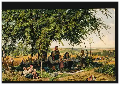 AK Agriculture Pause de moisson Th. Sagittaire: La prière de la moisse, marqué