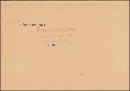 Post bateau ferry Warnemünde vers Gedser sur P 65aF SSt MISE EN GARDE 1.8.1963