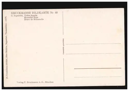 AK Artiste G. Segantini: Heure Brube - Cuisson sur le terrain Bovins, inutilisé