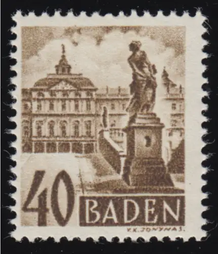 Baden 35y I Freimarke 40 (Pf.) postfrisch **