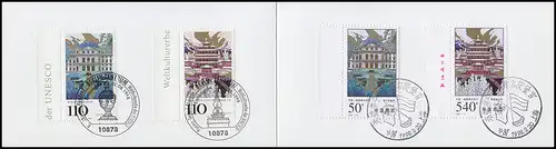 UNESCO 1998 D / China - Würzburger Residenz / Puning, Markenheftchen ESST BERLIN