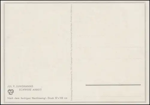 AK Jul. P. Junghanns: Travail lourd - avec des chevaux en attelage, non utilisé