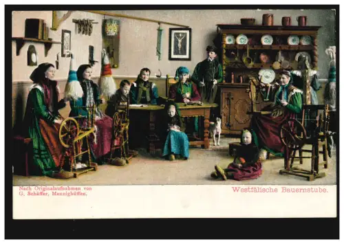 Photo AK G. Schäfer 1906: Roues de ferme de Westphalie, non utilisées