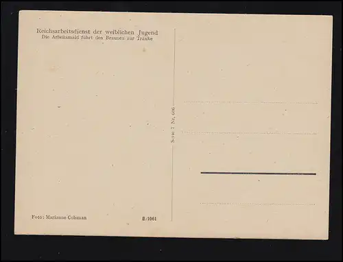 Foto-AK Die Arbeitsmaid führt den Braunen zur Tränke, ungebraucht