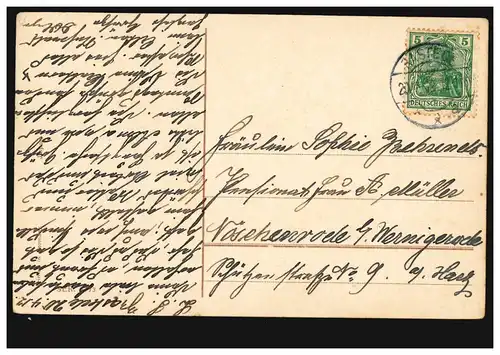 Liebes-AK Erster Liebeskontakt mit Glücksklee, RASTEDE 20.4.1912