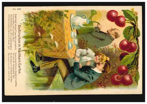 Liebes-AK Liebesspruch: Die Kirschen in Nachbars Garten! ungebraucht