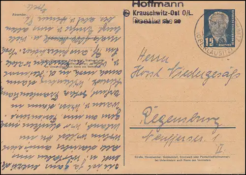 DDR P 50/03 Pieck, Druckvermerk III/18/185, KRAUSCHWITZ (OBERLAUSITZ) 12.7.1955 