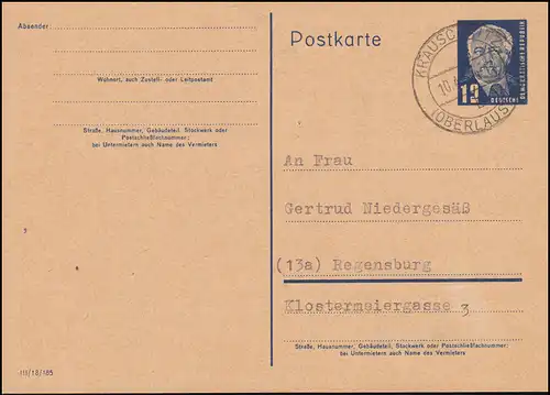 DDR P 50/03 Pieck: Druckvermerk III/18/185, KRAUSCHWITZ (OBERLAUSITZ) 10.4.1952