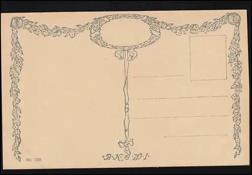 AK Artiste Prof. E. Veith: Printemps - Jeune femme avec bouquet de fleurs, inutilisé