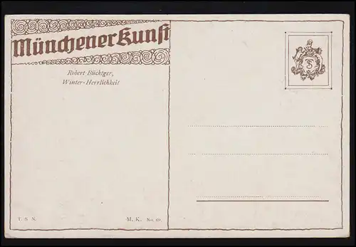 Künstler-AK Robert Büchtger: Winter-Herrlichkeit, Münchener Kunst, ungebr.