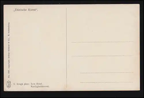 AK V. Krogh: Sa lettre, Art danois, édition ASCO, inutilisé