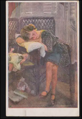 Künstler-AK K.L. Strauch: Süße Träumerei, Ortspostkarte MÜNCHEN 28.4.1941