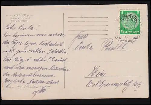 Künstler-AK K.L. Strauch: Süße Träumerei, Ortspostkarte MÜNCHEN 28.4.1941