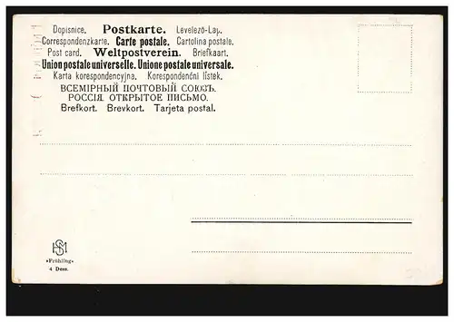 AK Artiste Pâques - Printemps: Prier au bord du chemin, édition H.M.S., non utilisé