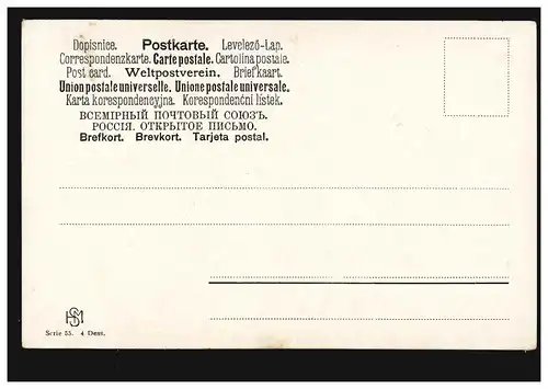 Künstler-AK Idylle am Dorfrand: Betende am Wegkreuz, Verlag H.M.S., ungebraucht