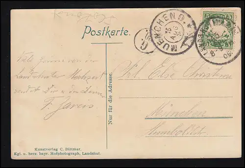 Künstler-AK Ludwig Loefftz: Wandgemälde im Rathaussaal zu Landshut, 15.8.1906