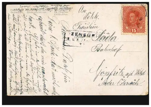 AK Godward:Fleuriste, couru avec censure vers 1917