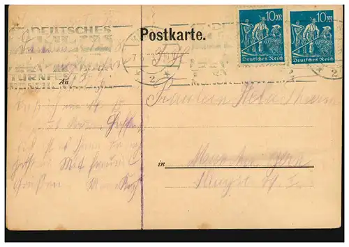 AK Doubek: Leonore, timbre publicitaire Fête allemande de la gymnastique 1923 MÜNCHEN 7.6.23