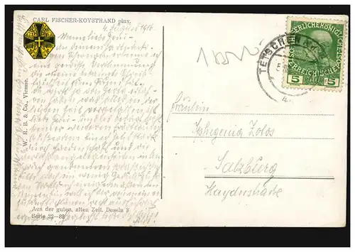 AK Fischer-Koysplage: Du bon vieux temps TETZCHEN a.d. ELBE 1916