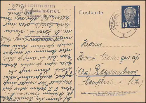 DDR P 50/02 Pieck: note de pression III/18/104, EAU BLANC (SÉANCE DE LA HAUTE PUISSANCE) 29.10.1953