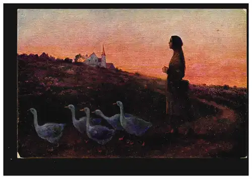 AK O. Könger: Paix du soir, Salon Emge, inutilisé