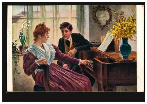 AK Artiste C. Zewy: Le début d'un roman, Salon J.P. P., couru