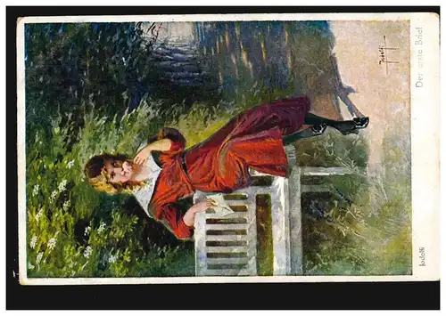 AK Jodolvi: La première lettre, Galerie Munich Maître, GRAZ 13.7.1921