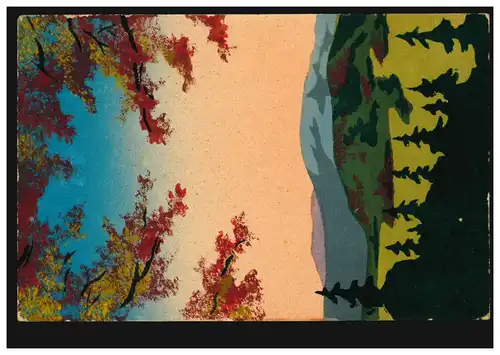 AK Artiste paysage forestier avec des montagnes en automne, DITTERSBACH 22.1.1925