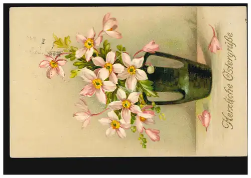 Schweiz Künstler-AK Blumen in Vase mit zwei Henkel, SCHAFFHAUSEN, 25.3.1921