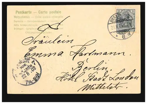 Carte de bord de mer avec rochers et voiliers Margeritengirlande, BERLIN 21.8.03