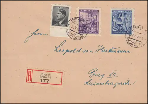 Bohême et Moravie: 128+130 Wagner Meistersinger et Siegfried R-FDC PRAG 22.5.43