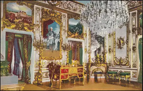 AK Kgl. Schloss Herrenchiemsee: Arbeitszimmer, PRIEN 8.8.1913 nach Dülken