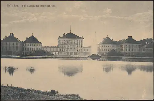 AK Munich: Kgl. Lustschloss Nymphenburg, MÜNCHEN 2BP 6.8.1913 vers Dülken