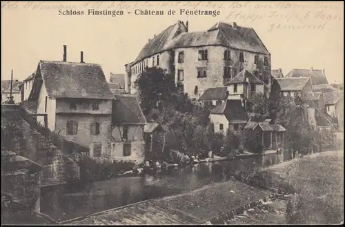 AK Schloss Finstingen, als Feldpost aus FINSTINGEN 18.9.1914